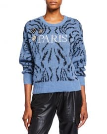 cinq a sept Paris Applique Wool Sweater at Neiman Marcus