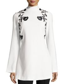 cinq a sept Rosabell Floral Open-Back Tunic  Ivory at Neiman Marcus