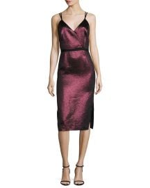 cinq a sept Soleil Metallic Strappy Cocktail Dress at Neiman Marcus