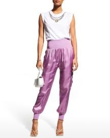 cinq a sept Tous Les Jours Giles Satin Jogger Pants at Neiman Marcus