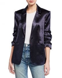 cinq a septKylie Ruched-Sleeve Satin Blazer at Neiman Marcus