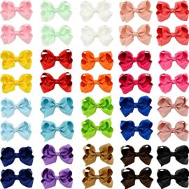 com  Hair Bows for Girls40pcs Little Girls Hair Bows Clips In Pairs Mix Colors Pigtail Cheer Bow Alligator Hair Clips for Baby Girls Toddlers Kids  Beauty amp Personal Care at Amazon