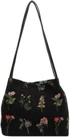 com Aiyify Y2k Canvas Tote Bag Flower Printed Tote Bag for Women Cute Cloth Bag Aesthetic Beach Shoulder Bag Work Bag Black Clothing Shoes amp Jewelry at Amazon