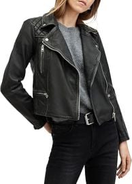 com AllSaints Womenx27s Cargo Leather Biker Jacket Clothing Shoes amp Jewelry at Amazon