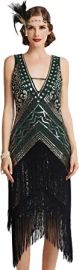 com BABEYOND 1920s Flapper Dress V Neck Sequin Beaded Dress Roaring 20s Gatsby Fringe Party Dress  Clothing Shoes amp Jewelry at Amazon