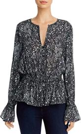 com Bella Dahl Womens Snake Print Bell Sleeve Peplum Top Gray M  Clothing Shoes amp Jewelry at Amazon