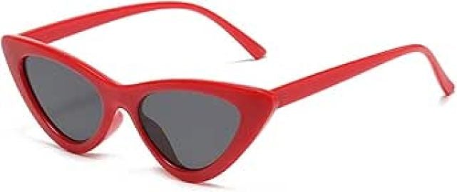 com BinarySky Retro Vintage Narrow Cat Eye Sunglasses for Women Plastic Frame Red Clothing Shoes amp Jewelry at Amazon