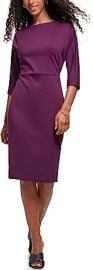 com Calvin Klein 34 Sleeve Ponte Dress Aubergine 6 Clothing Shoes amp Jewelry at Amazon