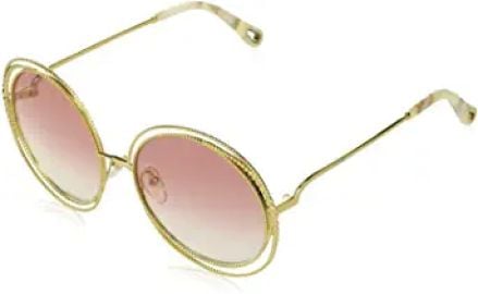 com Chlo CE114SC 724 GoldPeach Carlina Chain Round Sunglasses Lens Category 2 S  Chlo Clothing Shoes amp Jewelry at Amazon