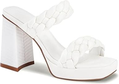 com Coutgo Womens Platform Heels Chunky Heel Braided Heeled Sandals Slip on High Mules Party Summer Dress Shoes Heeled Sandals at Amazon