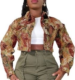 com Cropped Jacket Women Red Cute Y2K Jacquard Long Sleeve Button Down Crop Varsity Jackets for Women Trendy 2025 Clothing Shoes amp Jewelry at Amazon