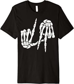 com Cute Freaky Los Angeles Hand Sign Skeleton LA Gift Premium T-Shirt  Clothing Shoes amp Jewelry at Amazon