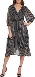 com DKNY Women39s Faux Wrap Dress BLK Multi 14 Clothing Shoes amp Jewelry at Amazon