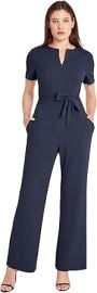 com Donna Morgan womens Short Sleeve Notch Neck Jumpsuit With Waist Tie Jumpsuits for Women Dressy Clothing Shoes amp Jewelry at Amazon