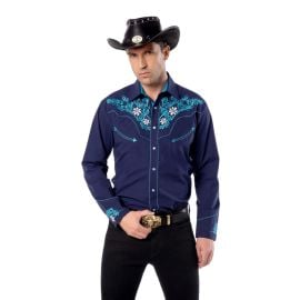 com EL PIONERO Menx27s Western Shirt Long Sleeve Embroidered Cowboy Casual Snap Button Shirt Clothing Shoes amp Jewelry at Amazon