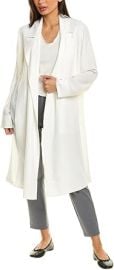 com Eileen Fisher Womens Silk Trench Coat S White Clothing Shoes amp Jewelry at Amazon