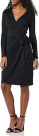 com Essentials Womenx27s Long Sleeve Classic Wrap Dress Available in Plus Size Clothing Shoes amp Jewelry at Amazon