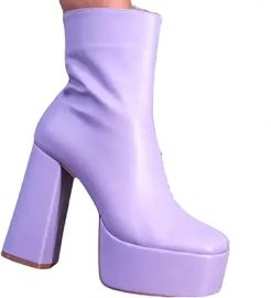 com FRM Womens Fashion Handmade Lilac Leather Design Platform Shoes Size 39 Shoes at Amazon