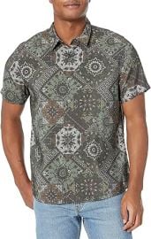 com GUESS Menx27s Short Sleeve Eco Sandwash Shashiko Shirt GUESS Clothing Shoes amp Jewelry at Amazon