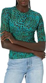 com GUESS Women39s Short Sleeve Ruched Printed Malori Top  Clothing Shoes amp Jewelry at Amazon