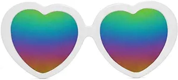 com Gravity Shades Heart Shaped Rainbow Lens Sunglasses - White Clothing Shoes amp Jewelry at Amazon