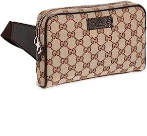 com Gucci Women39s Pre-Loved Zip Top Belt Bag Gg Canvas Brown One Size Clothing Shoes amp Jewelry at Amazon