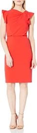 com HALSTON Women39s Asymmetric Neck Dress  Clothing Shoes amp Jewelry at Amazon