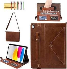 com Handbag Case for iPad 10th Generation 2022 Techcircle Folio Stand PU Leather Crossbody iPad 10th 109-inch Cover with Hand StrapShoulder Strap Multi-Card Slots Envelope Pocket Wallet Case Coffee Electronics at Amazon