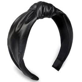 com Huachi Headband Knotted Headbands for Women Black Leather Fashion Headbands for Women Top Knot Headband for Girls Beauty amp Personal Care at Amazon