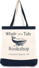 com Jay Franco The Summer I Turned Pretty Whale of a Tale Cousins Beach Tote Bag - Canvas Shoulder Handbag Measures 16 x 14 inches Double Straps Navy Home amp Kitchen at Amazon