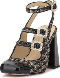 com Jessica Simpson Womens Lymen Tweed Embellished Block Heels Pumps at Amazon