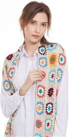 com KADSXIYA Sweet Girl Flower Scarf Crochet Handmade Aesthetic Black Beige Red for Female Clothing Shoes amp Jewelry at Amazon