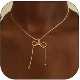com KummerSaprk Bow Necklace Silver Necklace for Women Trendy Bow Pendant Charm Necklaces Dainty Gold Bowknot Choker Necklaces Jewelry Gifts Valentines Day Outfit Women Clothing Shoes amp Jewelry at Amazon