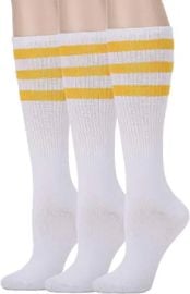 com Leotruny 3 Pairs Over the Calf Tube Socks C04-3pairs WhiteYellow  Clothing Shoes amp Jewelry at Amazon