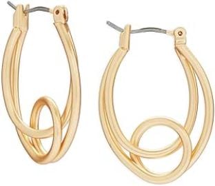 com Lucky Brand Knotted Loop Oval Hoop Earring Gold One Size Clothing Shoes amp Jewelry at Amazon