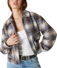 com Lucky Brand Womenx27s Cropped Plaid Jacket Clothing Shoes amp Jewelry at Amazon