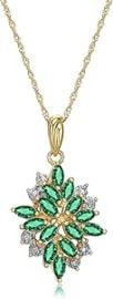 com MORGAN amp PAIGE 18k Yellow Gold-Plated Sterling Silver Created Green Emerald Pendant Necklace 18quot Clothing Shoes amp Jewelry at Amazon