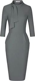 com MUXXN Women39s 1950s Classic Vintage Tie Neck Formal Cocktail Dress with Pocket Clothing Shoes amp Jewelry at Amazon