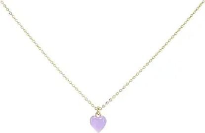 com Madewell Delicate Collection Demi-Fine Enamel Heart Pendant Necklace Vibrant Lilac One Size Clothing Shoes amp Jewelry at Amazon