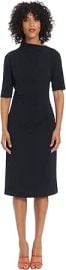 com Maggy London Vestido plisado lateral para mujer con cuello asimtrico y mangas de codo Ropa Zapatos y Joyera at Amazon