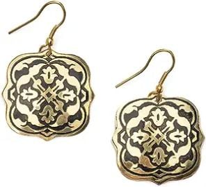 com Matr Boomie JMER 426 Arabesque Earrings Gold Home amp Kitchen at Amazon