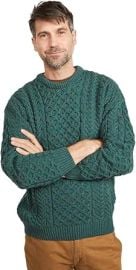 com Men39s Irish Traditional Aran Wool Pullover Sweater X-Large Connemara Green Clothing Shoes amp Jewelry at Amazon