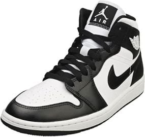 com NIKE Womenx27s Air Jordan 1 Sneaker White Black Panda Mid 7 Basketball at Amazon