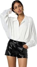 com Norma Kamali womens Super Oversized Boyfriend Nk Shirt Bodysuit Clothing Shoes amp Jewelry at Amazon