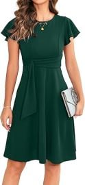 com OWIN Womens 2025 Elegant Ruffle Sleeve Flared A Line Swing Casual Party Cocktail Dresses Clothing Shoes amp Jewelry at Amazon