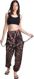 com Orient Trail Women39s Hippie Bohemian Palazzo Yoga Scrunched Bottom Tie Dye Harem Pants Clothing Shoes amp Jewelry at Amazon