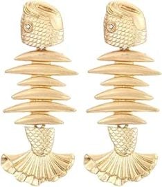 com PACKOVE Fishbone Earrings Fish Dangle Earrings Gold Animal Earrings Dangle Creative Earstud Fish Skeleton Earrings Metal Drop Earrings Fish Drop Earrings Jewelry For Women Clothing Shoes amp Jewelry at Amazon