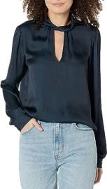 com PAIGE Women39s Ceres Top Long Sleeve Twisted Collar Buttery Soft in Navy Clothing Shoes amp Jewelry at Amazon