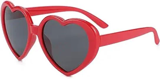 com Polarized Heart Shaped Sunglasses for Women Vintage Fashion Lovely Retro Oversized Eyeglasses Style UV400 Protection Lens RedGrey Clothing Shoes amp Jewelry at Amazon