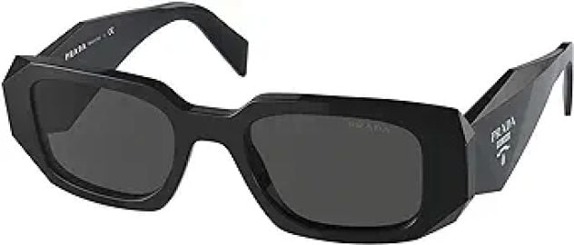 com Prada PR 17WS 1AB5S0 Black Plastic Rectangle Sunglasses Grey Lens Prada Clothing Shoes amp Jewelry at Amazon